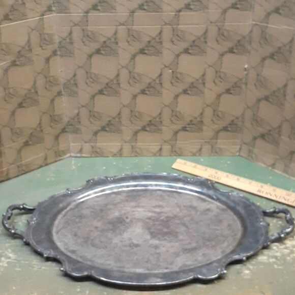 6 pc. Vintage Homan Silver plate Co tea pot, cream & sugar set, tray READ! - Picture 5 of 16